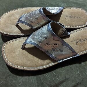 Kids Sandals - Silver and Tan